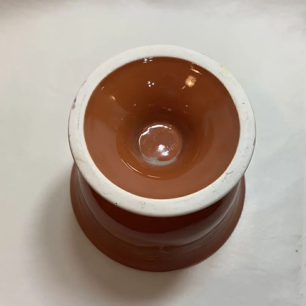 Tuscan Pumpkin Orange Color Dessert Sorbet Cereal Serve Bowl Foot Pedestal Set 2 - Picture 6 of 16